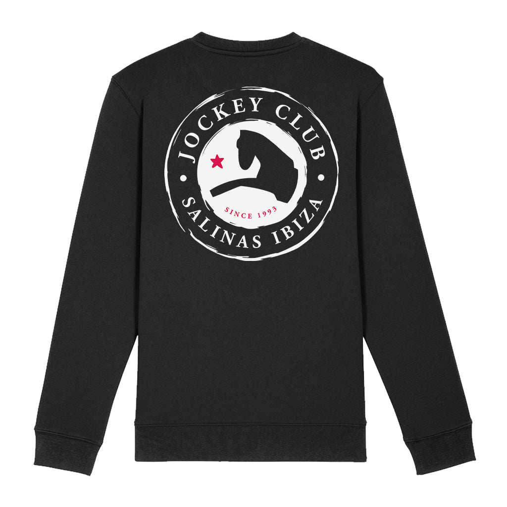 Jockey Club White And Red Logo And Badge Front And Back Print Sweatshirt