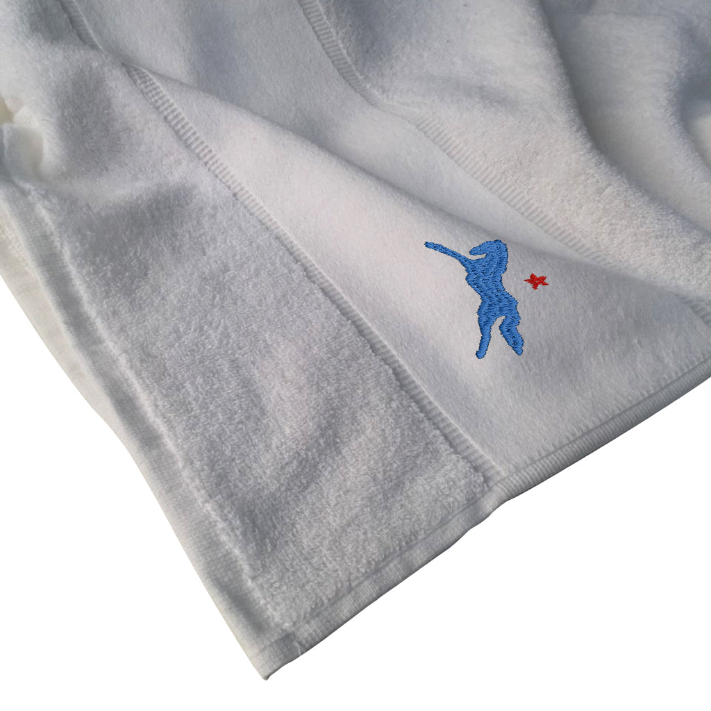 Jockey Club Blue And Red Embroidered Logo Cotton Bath Towel-Jockey Club Salinas Ibiza Store