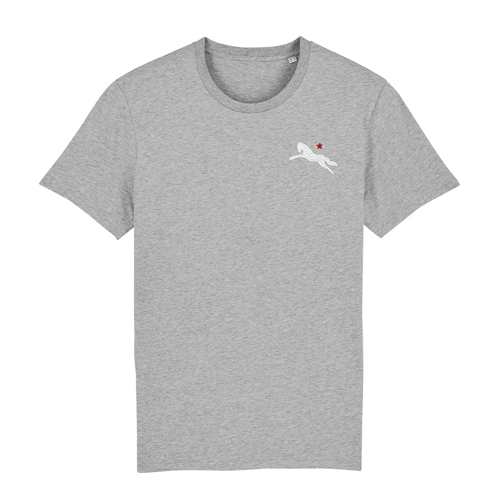 Jockey Club White And Red Embroidered Logo Men's Organic T-Shirt
