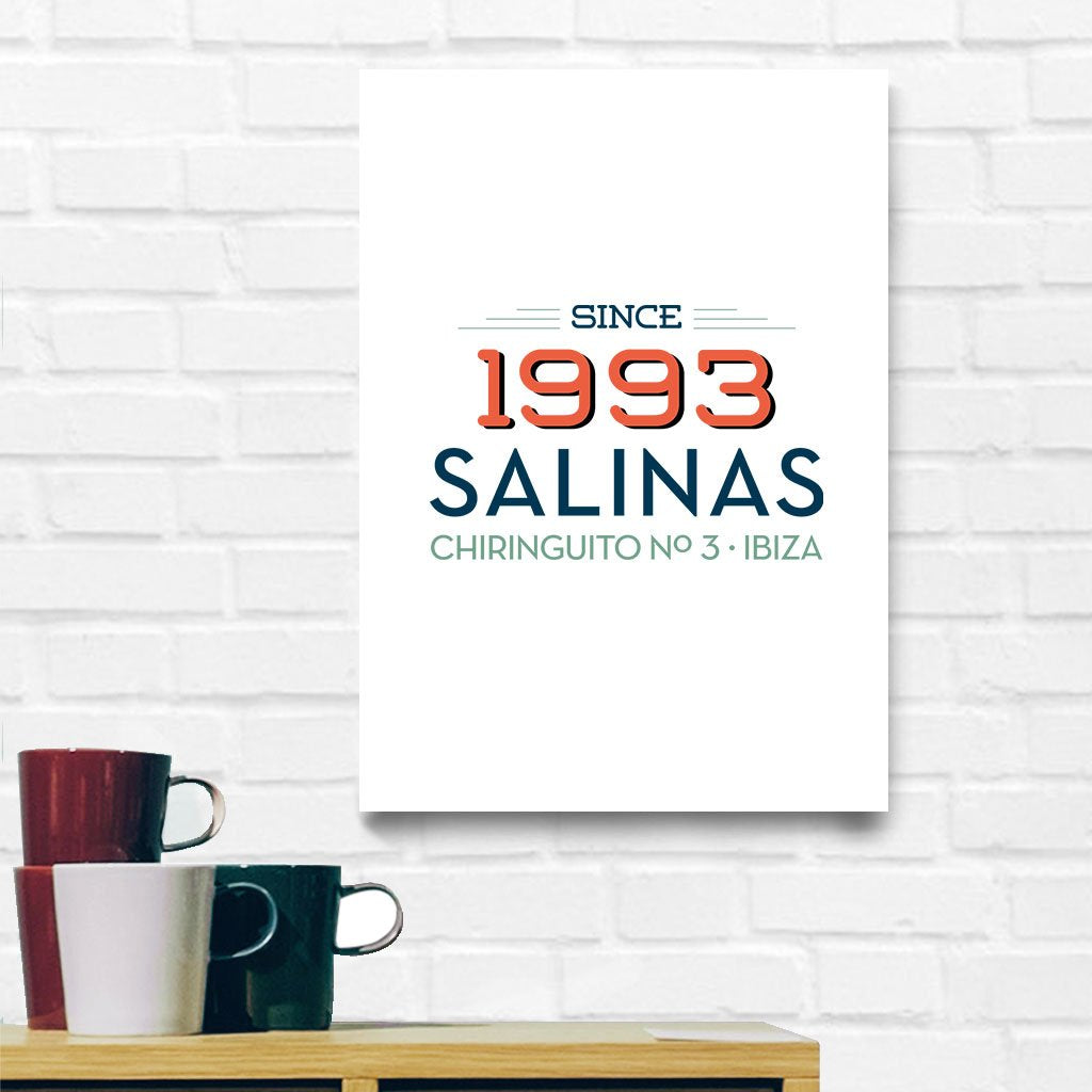 Jockey Club 1993 Salinas Chiringuito No 3 Dark Text A3 and A4 Prints (framed or unframed)-Jockey Club Salinas Ibiza Store