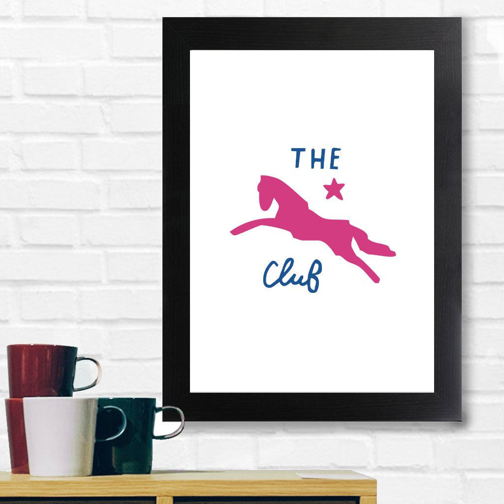Jockey Club The Club Pink Logo A3 and A4 Prints (framed or unframed)-Jockey Club Salinas Ibiza Store