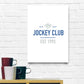 Jockey Club The Jockey Club Est 1993 Blue Text A3 and A4 Prints (framed or unframed)-Jockey Club Salinas Ibiza Store