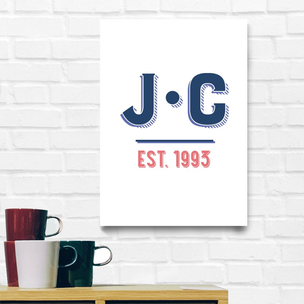 Jockey Club EST 1993 Navy And Red Text A3 and A4 Prints (framed or unframed)-Jockey Club Salinas Ibiza Store