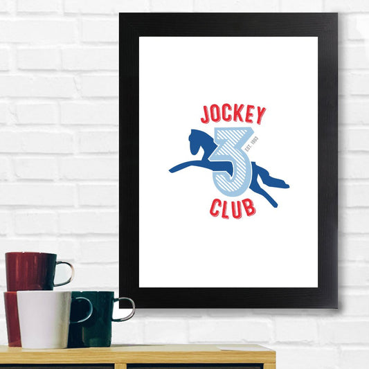 Jockey Club 3 Blue Logo A3 and A4 Prints (framed or unframed)-Jockey Club Salinas Ibiza Store