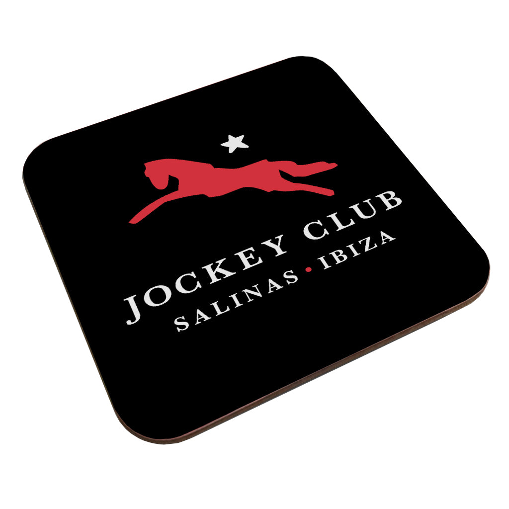 Jockey Club Salinas Ibiza Red And White Logo Coaster-Jockey Club Salinas Ibiza Store