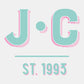 Jockey Club EST 1993 Turquoise And Pink Text Rotating Phone Ring in Rose Gold-Jockey Club Salinas Ibiza Store