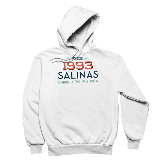 Jockey Club 1993 Salinas Chiringuito No 3 Dark Text Men's Hooded Sweatshirt-Jockey Club Salinas Ibiza Store