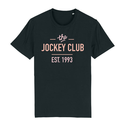 Jockey Club The Jockey Club Est 1993 Pink Text Men's Organic T-Shirt