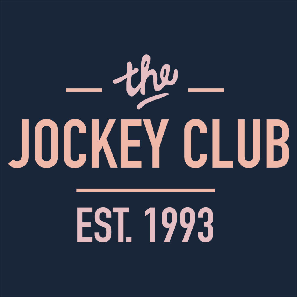 Jockey Club The Jockey Club Est 1993 Pink Text Men's Hooded Sweatshirt-Jockey Club Salinas Ibiza Store