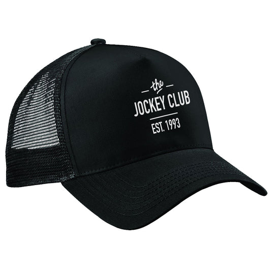 Jockey Club The Jockey Club Est 1993 White Text Trucker Cap