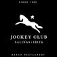 Jockey Club Salinas Ibiza Beach Restaurant White Text Women's High Neck Vest-Jockey Club Salinas Ibiza Store