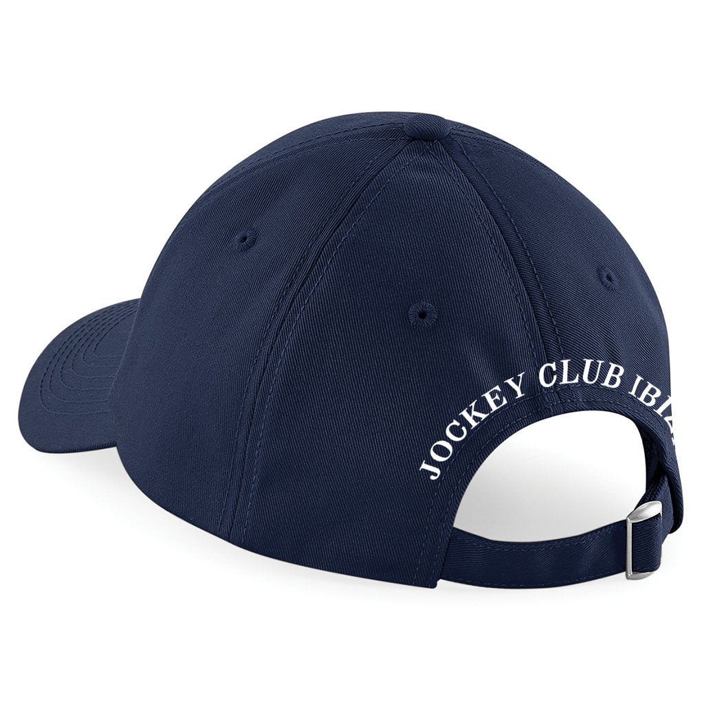 Jockey Club Ibiza White Logo Front And Back Print Classic Baseball Cap-Jockey Club Salinas Ibiza Store