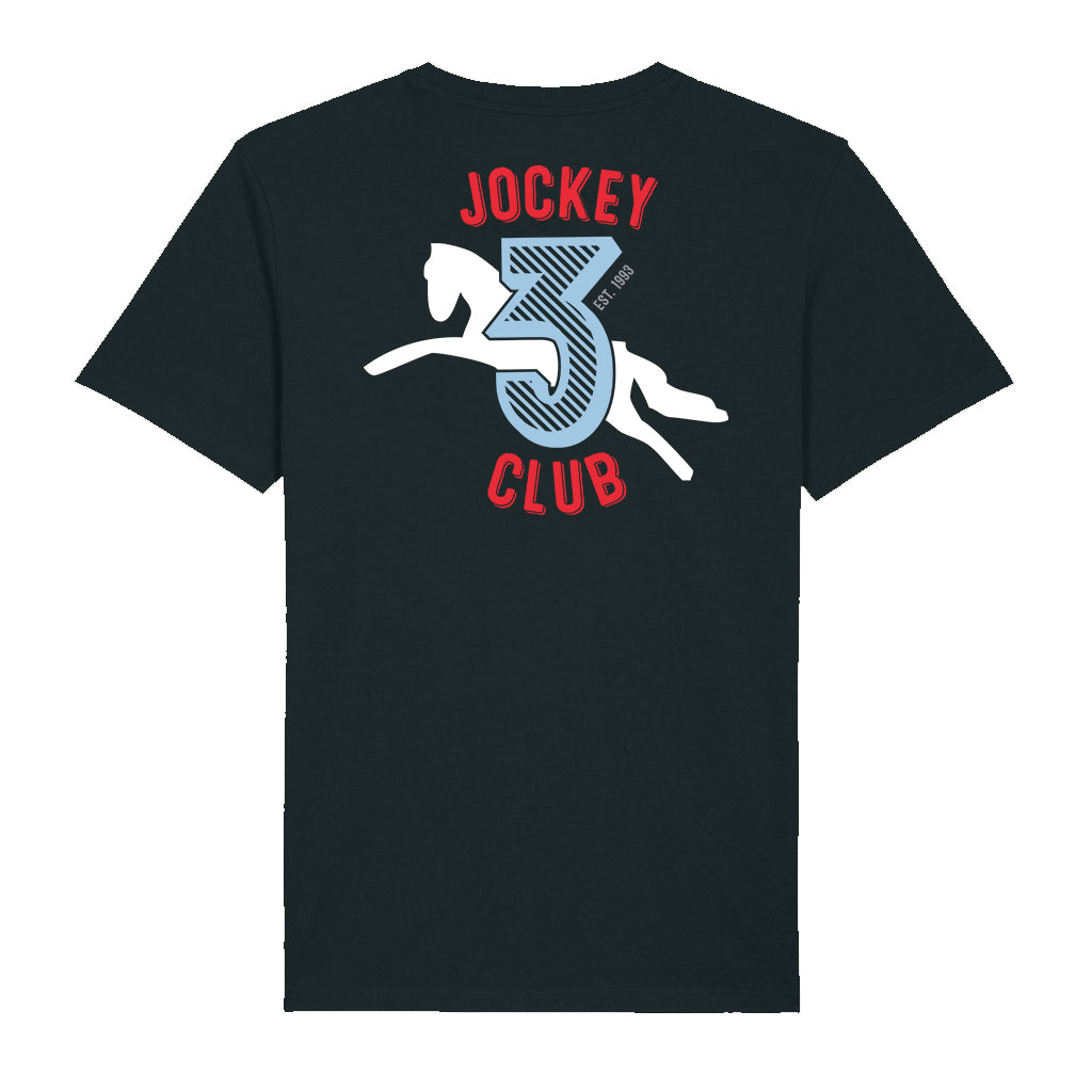Jockey Club White No 3 Front And Back Print Men's Organic T-Shirt