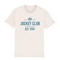 Jockey Club The Jockey Club Est 1993 Dark Turquoise Text Men's Organic T-Shirt-Jockey Club Salinas Ibiza Store
