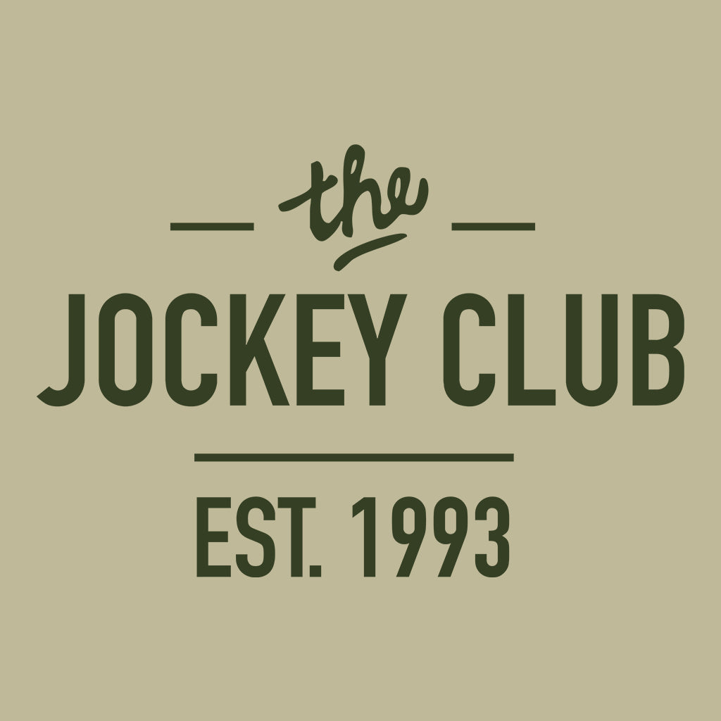 Jockey Club The Jockey Club Est 1993 Camo Green Text Men's Organic T-Shirt-Jockey Club Salinas Ibiza Store