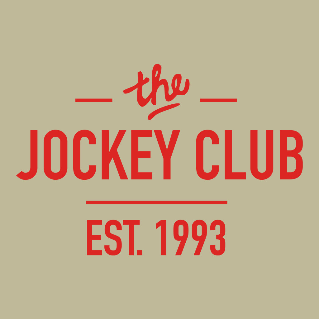 Jockey Club The Jockey Club Est 1993 Red Text Men's Organic T-Shirt-Jockey Club Salinas Ibiza Store