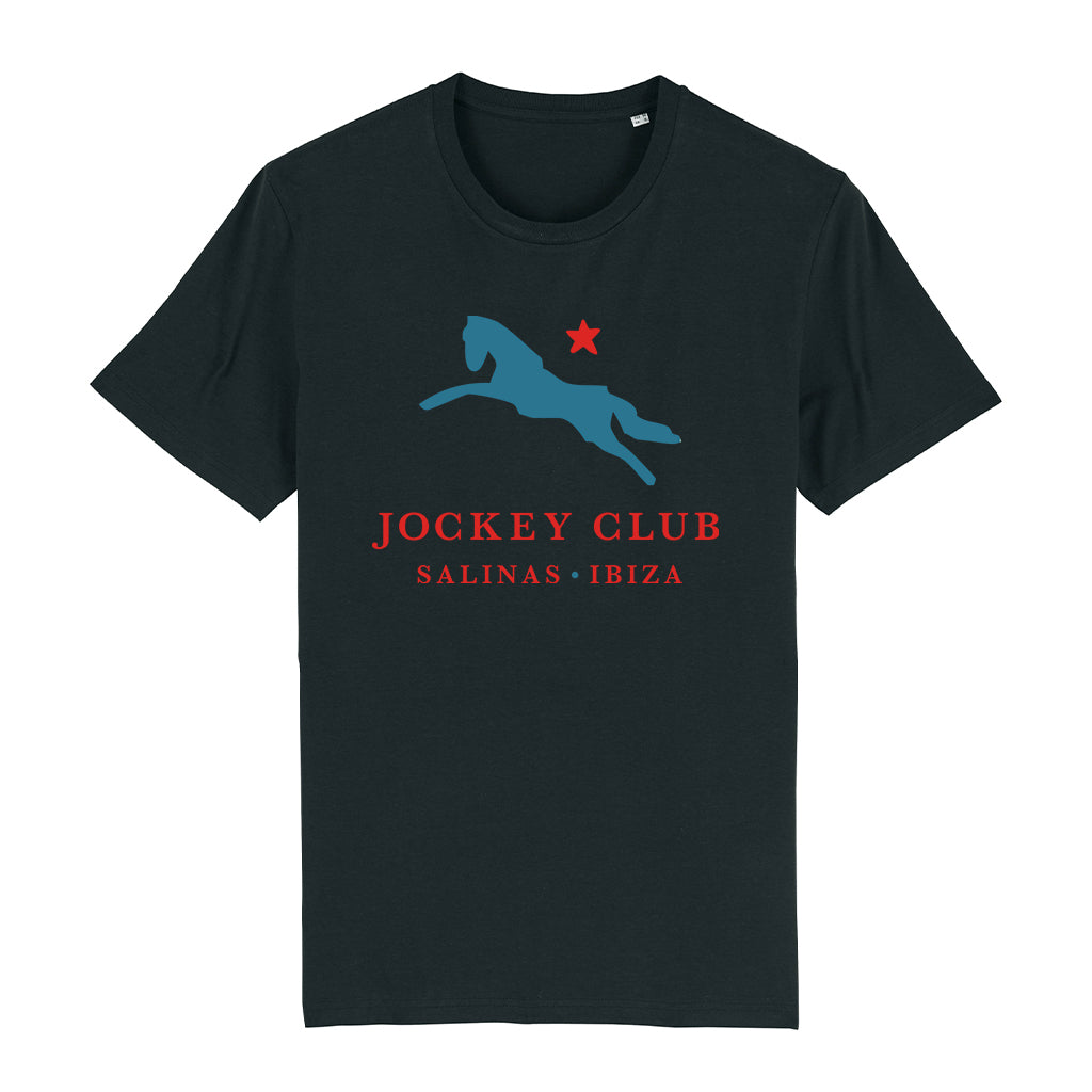 Jockey Club Salinas Ibiza Dark Turquoise And Red Logo Men's Organic T-Shirt-Jockey Club Salinas Ibiza Store