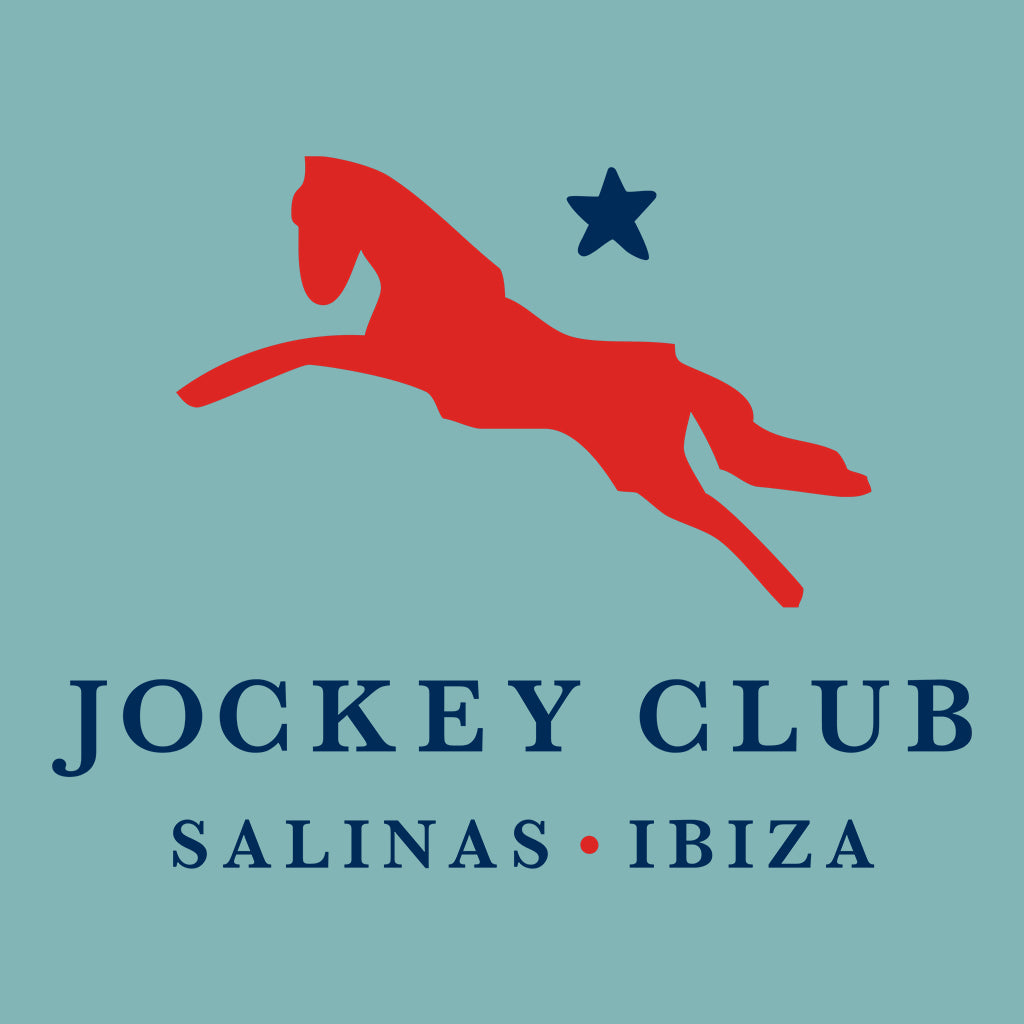 Jockey Club Salinas Ibiza Red And Navy Blue Logo Men's Organic T-Shirt-Jockey Club Salinas Ibiza Store