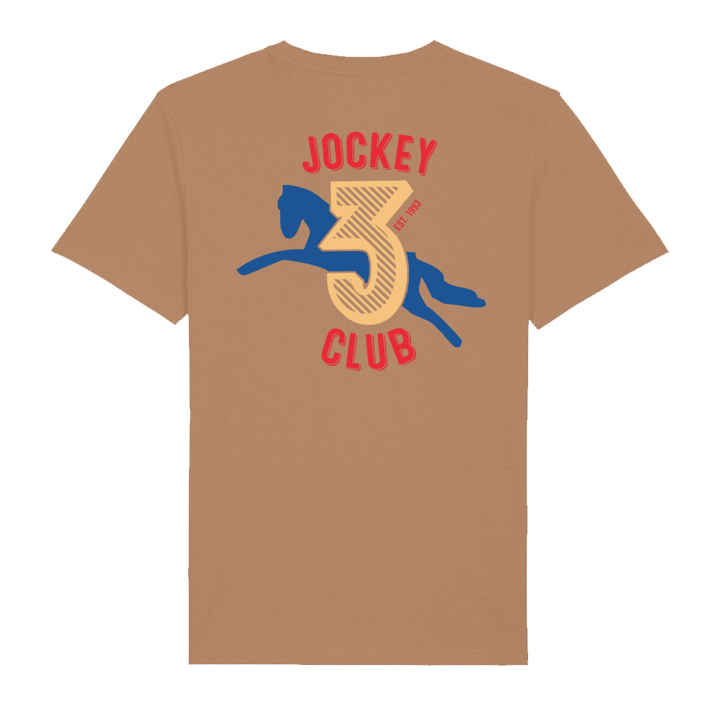 Jockey Club Orange No 3 Front And Back Print Men's Organic T-Shirt-Jockey Club Salinas Ibiza Store