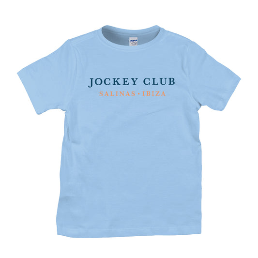Jockey Club Salinas Ibiza Blue Text Kid's T-Shirt-Jockey Club Salinas Ibiza Store