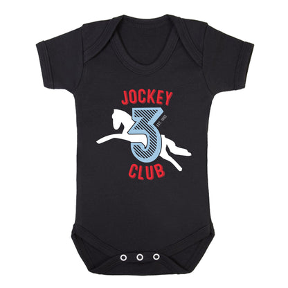 Jockey Club 3 White Logo Babygrow