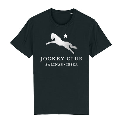 Jockey Club Salinas Ibiza Metallic Silver Logo Men's Organic T-Shirt